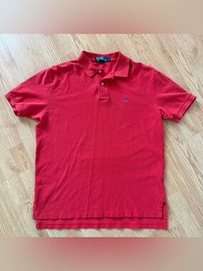 Vintage Ralph Lauren Red Short-Sleeve Polo with Blue Pony